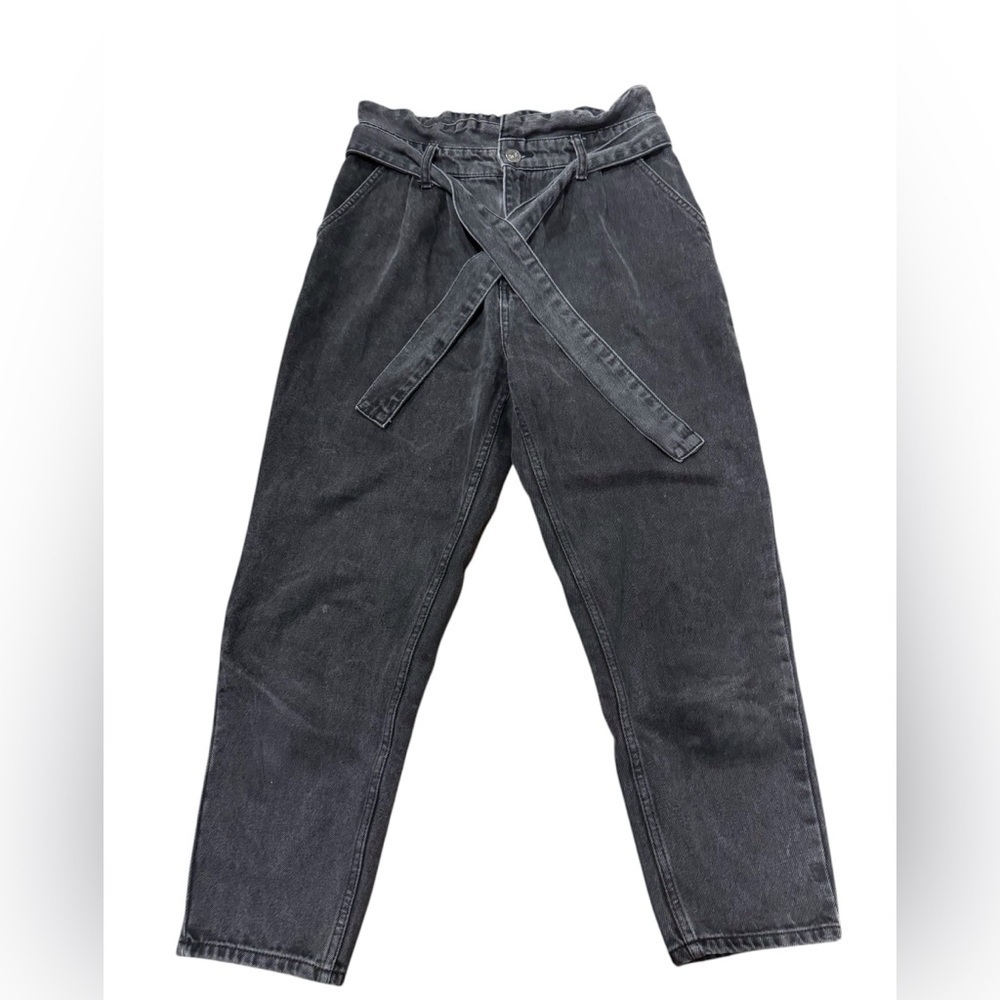 BDG Urban Outfitters High-Rise Carrot Jean Belted Cropped Denim Black Size 28
